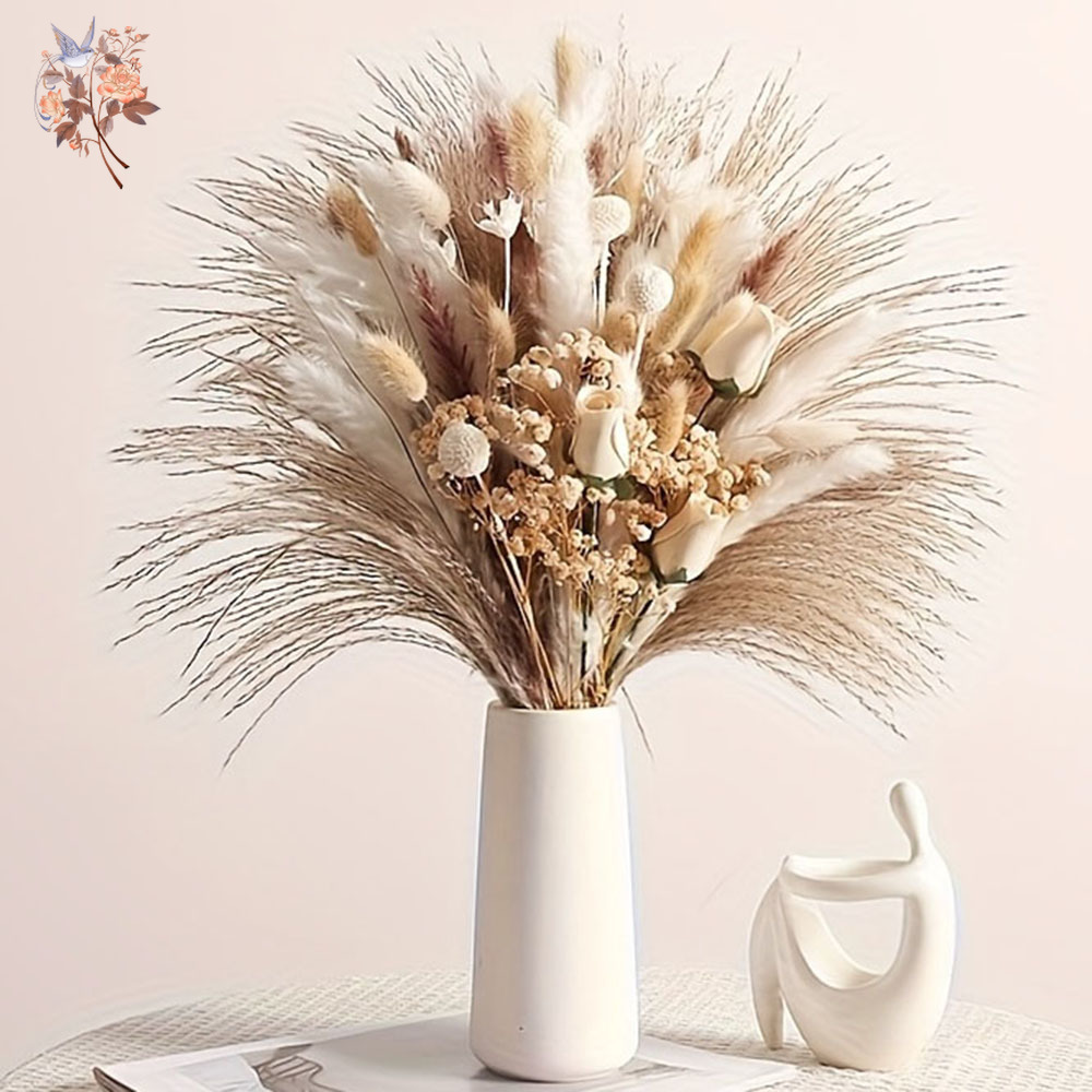 Dried Flower Bouquet - Bouquet de 80 fleurs artificielles séchées