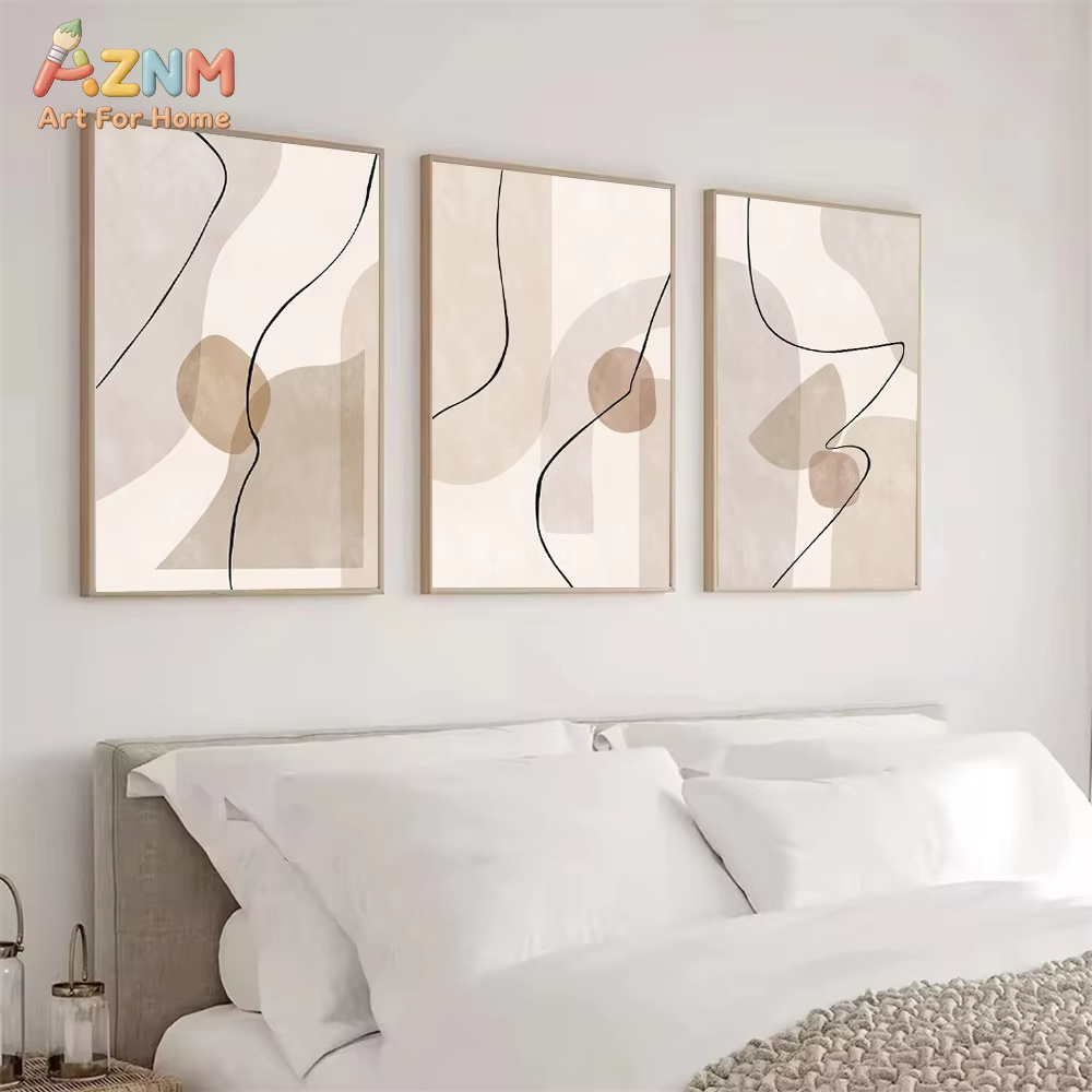 Home Decor Interior - Peinture sur toile abstraite beige à