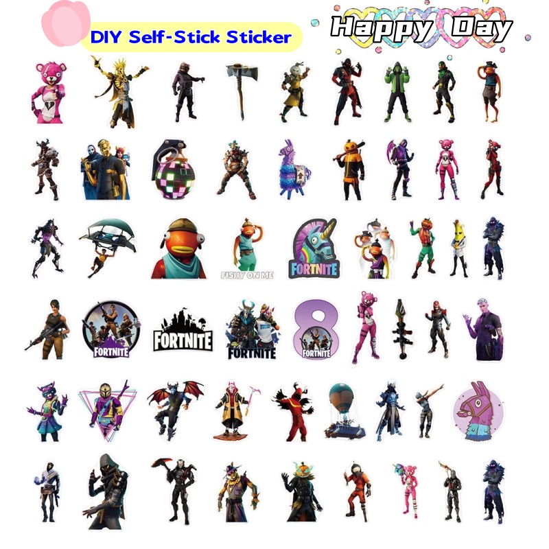 Home Decor Tv - Autocollant créatif Fortnite Graffiti Personnages Animés