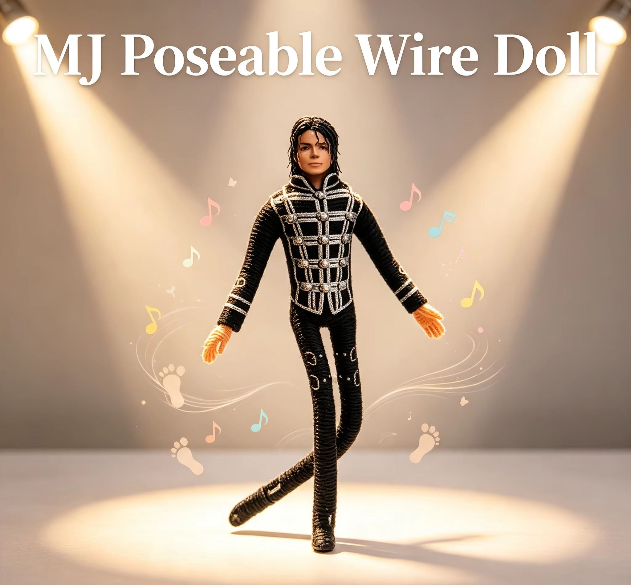 Home Decor Market - Figurine articulée en peluche Michael Jackson,