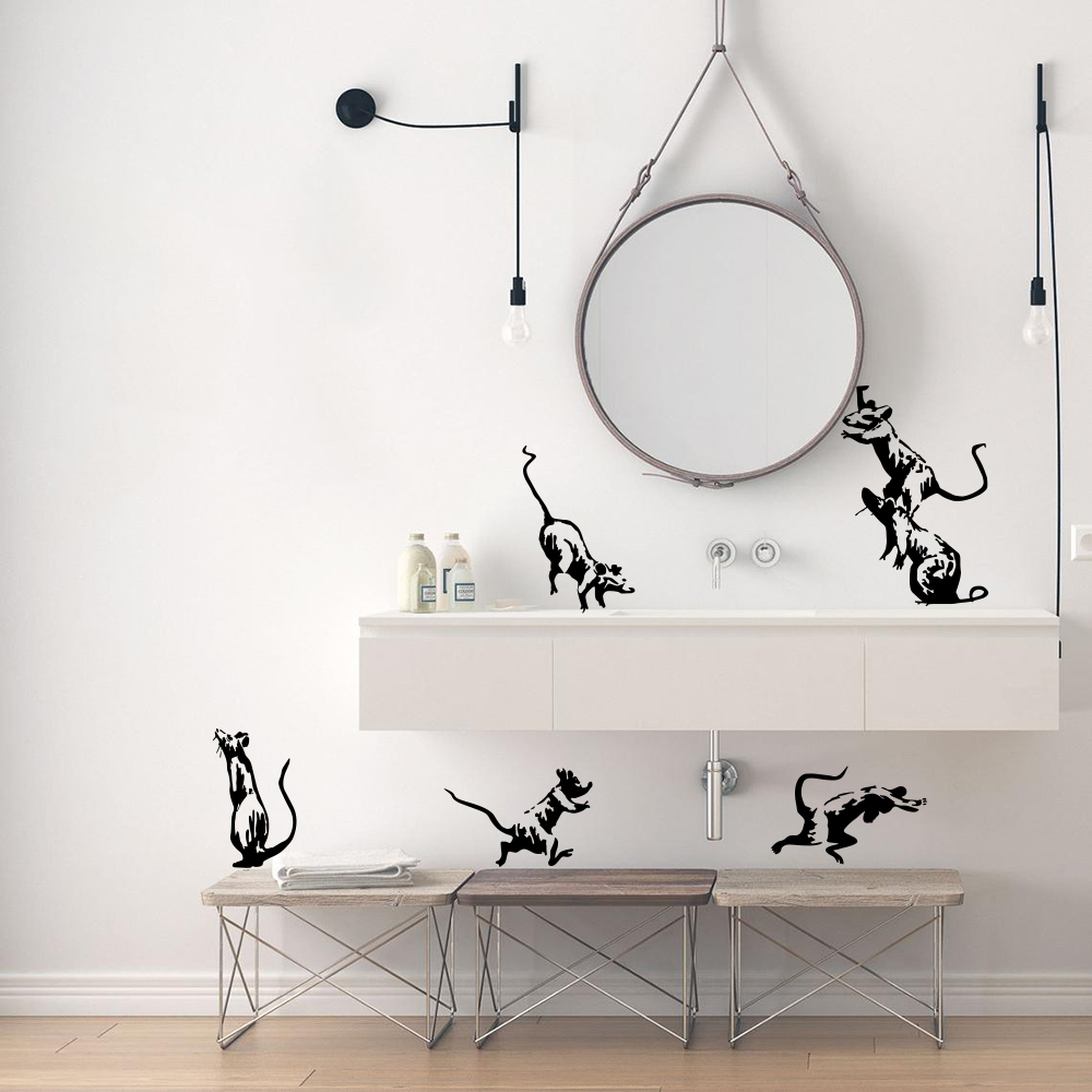 Home Decor Vinyl Flooring - Autocollant mural Banksy Toilet Rats pour