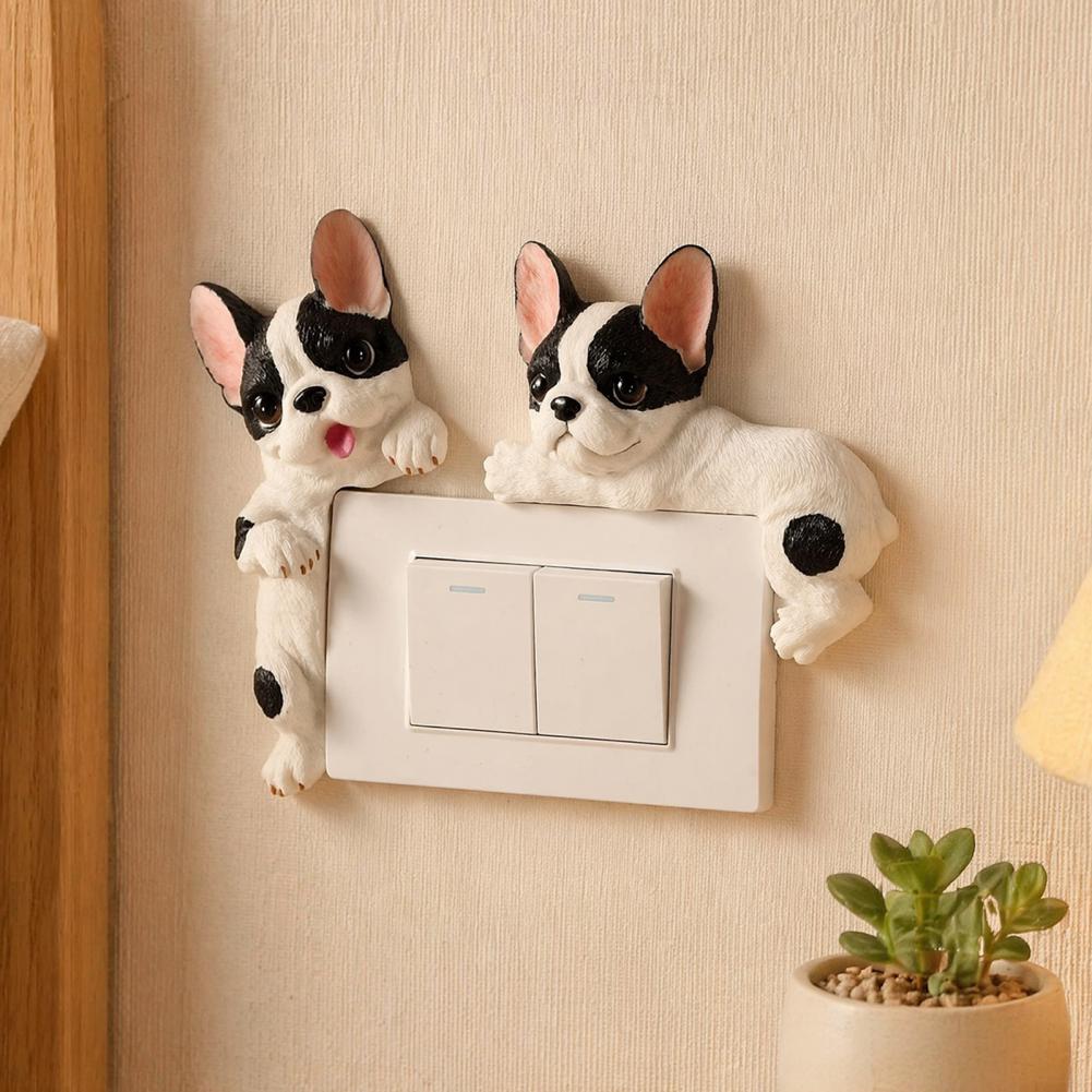 Home Decor Etsy - Cache-interrupteur 3D en résine Bouledogue Français,