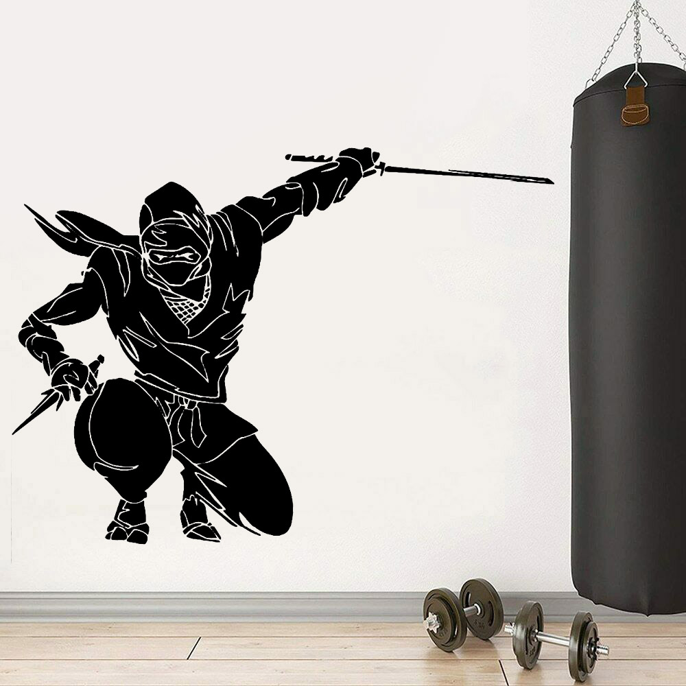 Home Decor Vinyl Flooring - Autocollant mural Ninja guerrier japonais samouraï