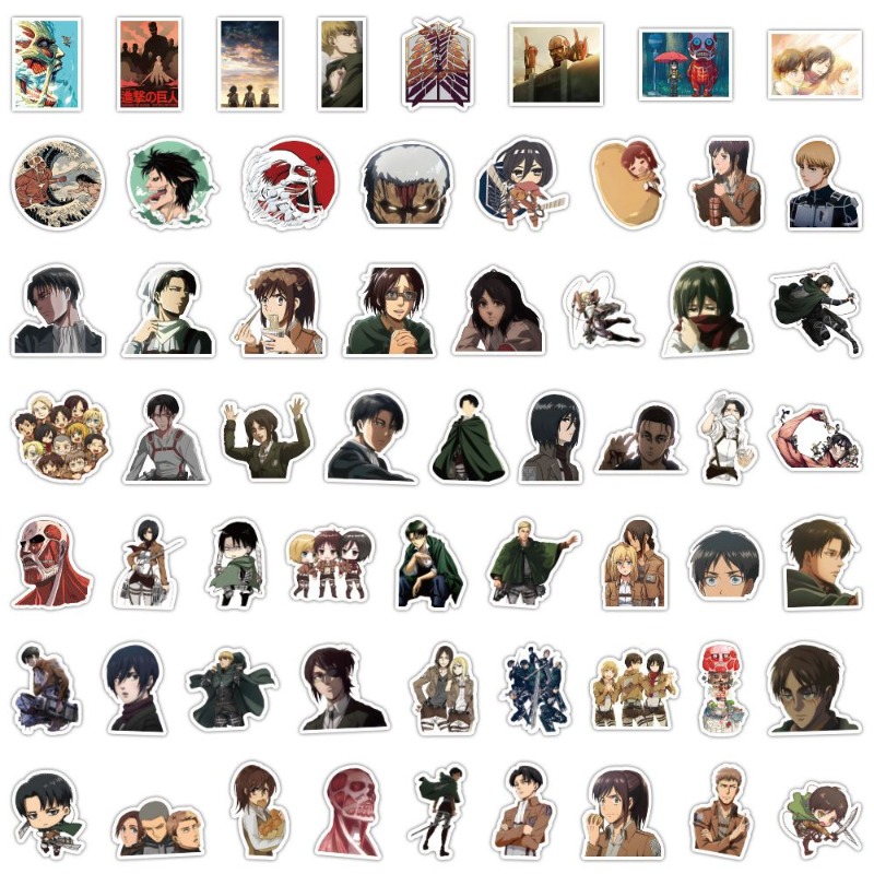 Home Decor Tv - 60 autocollants anime Attack on Titan,