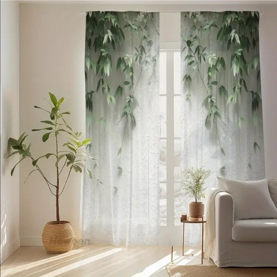 Home Decor Wall Panels - Lot de 2 rideaux transparents à