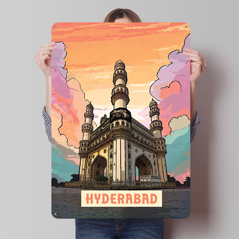Home Decor Hyderabad - Affiche Hyderabad personnalisée, plaques métalliques vintage,
