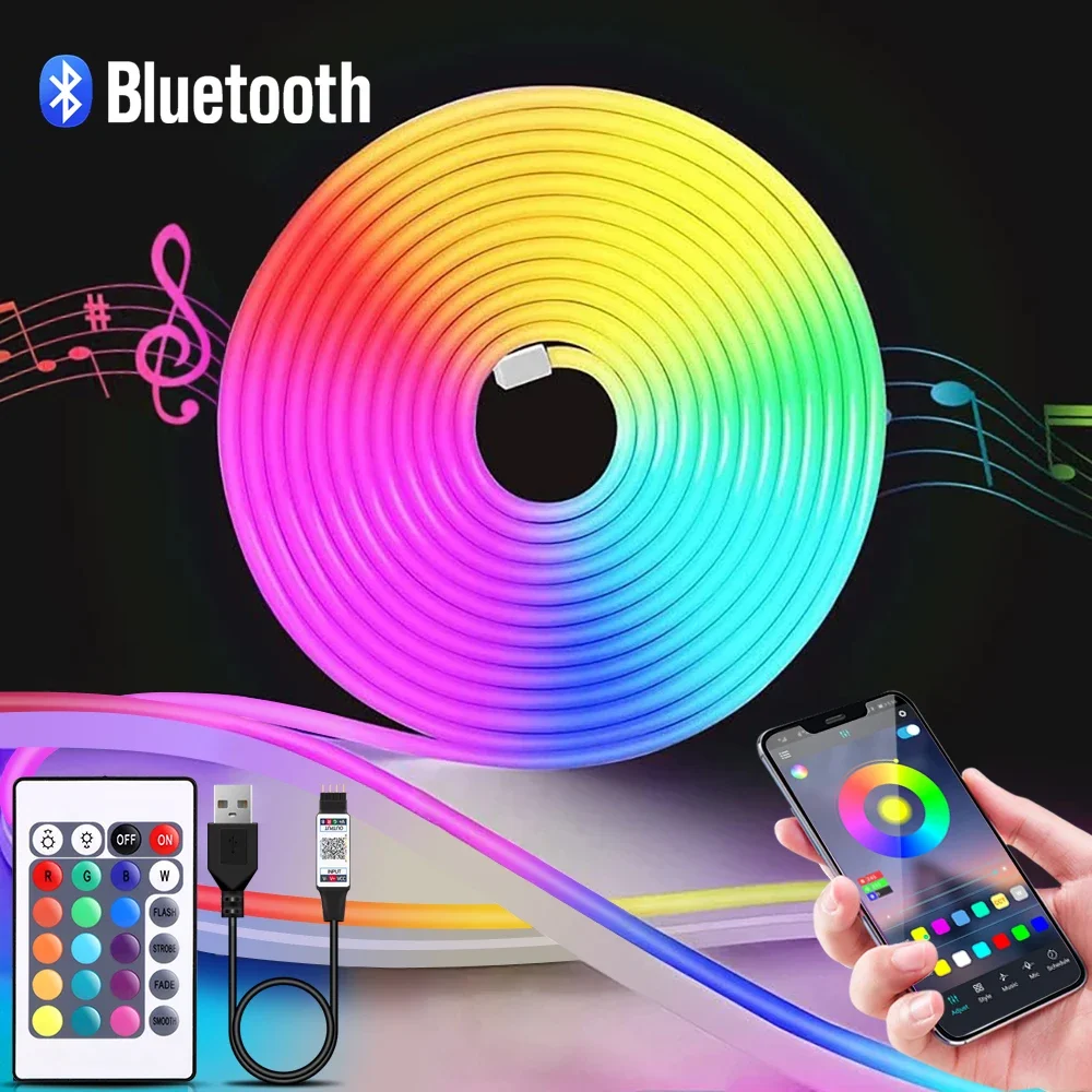 Home Decor Inspo - Bande lumineuse LED néon RGB, 1-5m,