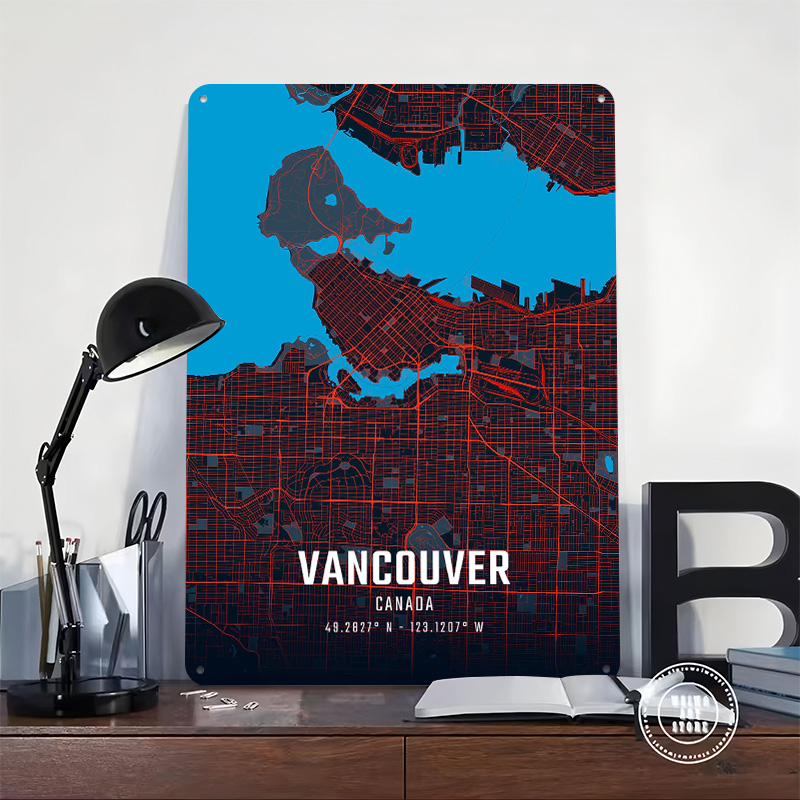Affiche métallique Carte de la - Home Decor Vancouver avis et prix