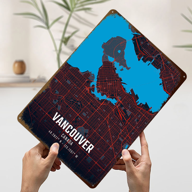 Affiche métallique Carte de la - Home Decor Vancouver avis et prix