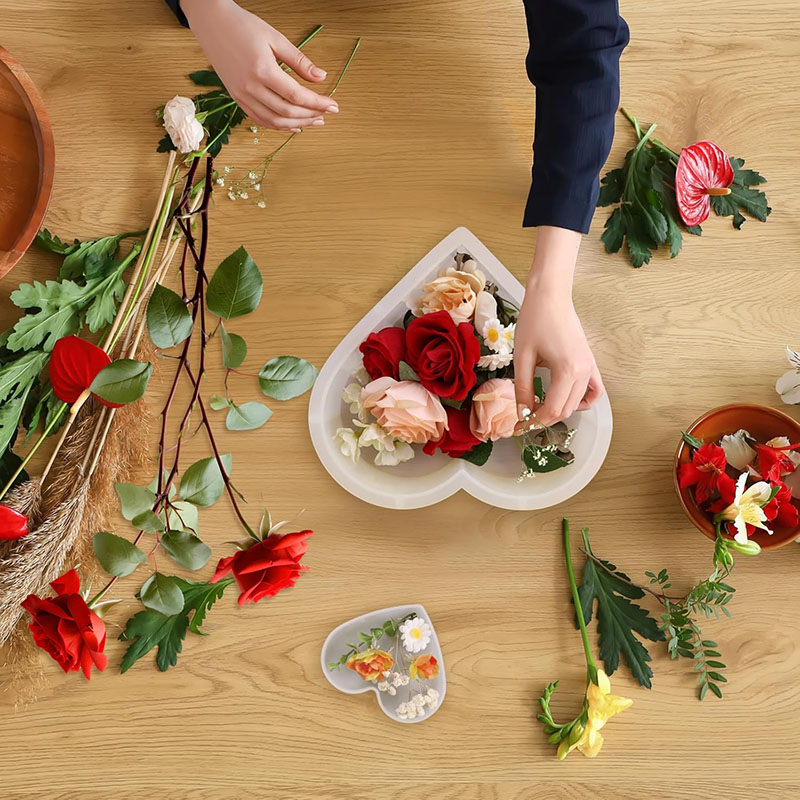 Grand cœur en résine époxy, mo - Dried Flower Bouquet avis et prix