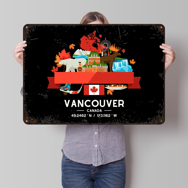 Affiche imprimée Carte de la v - Home Decor Vancouver avis et prix