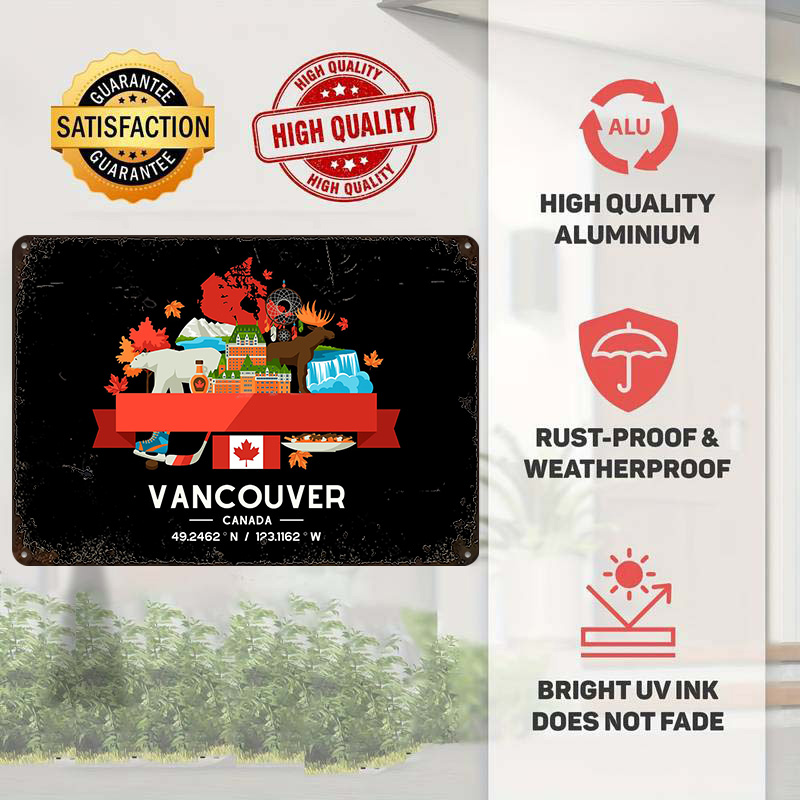 Affiche imprimée Carte de la v - Home Decor Vancouver avis et prix