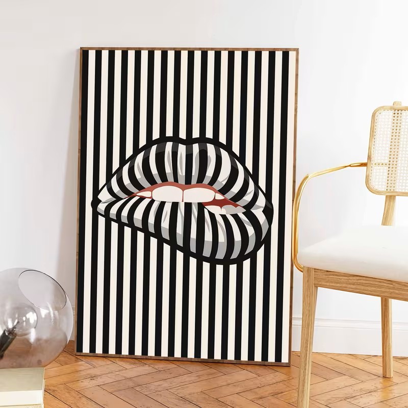 Affiche murale en toile rayée  - Home Decor Interior avis et prix